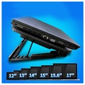 Laptop Kühler / Verstellbarer Ständer mit LED-Lüftern N99 - Schwarz