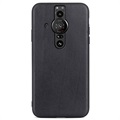 Sony Xperia Pro-I Leder Beschichtet TPU Hülle - Schwarz