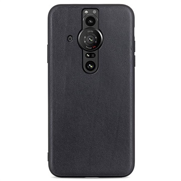 Sony Xperia Pro-I Leder Beschichtet TPU Hülle - Schwarz