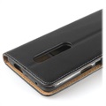 OnePlus 7 Pro Leder Hülle mit Stand - Schwarz
