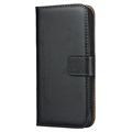 iPhone 12 mini Leder Wallet Hülle mit Stand - Schwarz