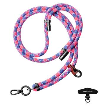 Leeu Design Gestreiftes universelles Crossbody-Telefon-Lanyard - 160cm, 8mm - Hot Pink / Lila