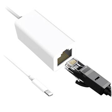Lightning zu RJ45 Ethernet LAN Verkabelt Netzwerkadapter - Weiß
