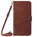 Line Serie Samsung Galaxy S22+ 5G Schutzhülle mit Geldbörse - Braun