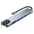 Lippa 8-in-1 87W USB-C Hub - PD, 4K - Grau