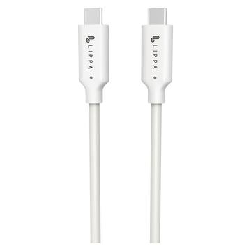 Lippa USB-C / USB-C Kabel - 1m, 10Gbps, 100W - Weiß
