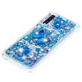 Liquid Glitter Samsung Galaxy A70 TPU Hülle - Blau Schmetterling