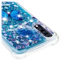 Liquid Glitter Samsung Galaxy A70 TPU Hülle - Blau Schmetterling