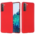 Samsung Galaxy S21 5G Liquid Silikon Case (Offene Verpackung - Zufriedenstellend) - Rot