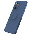 Xiaomi Redmi Note 10 Pro Liquid Silikonhülle mit Ringhalterung - Blau