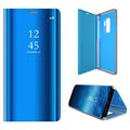 Luxury Mirror View Samsung Galaxy S9+ Flip Case - Blau