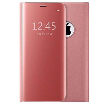 Luxus Clear View iPhone 7/8/SE (2020)/SE (2022) Flip Schutzhülle - Roségold