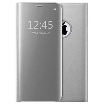 Luxury Series Mirror View iPhone 7 Plus / 8 Plus Flip Hülle - Silber