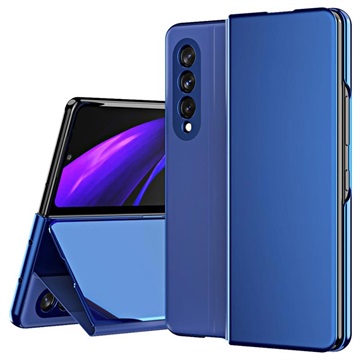 Luxury Serie Mirror View Samsung Galaxy Z Fold3 5G Flip Hülle - Blau