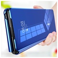 Luxury Mirror View Samsung Galaxy Z Fold2 5G Flip Hülle - Blau