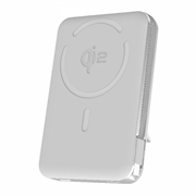 M02B 10000mAh Qi2 Magnetic Wireless Power Bank mit Ständer - 35W - Weiß