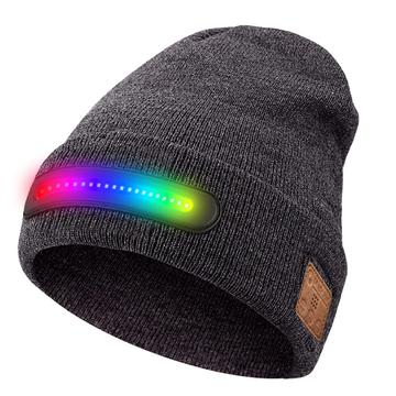 M1-BTD4 LED-Mütze mit Bluetooth 5.4 und Stereo-Lautsprechern - Grau