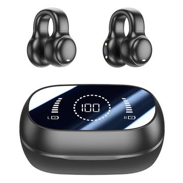 M47 Earclip Bone Conduction Wireless Kopfhörer mit Mikrofon Bluetooth 5.3 Gaming Headset Rauschunterdrückung Sport Kopfhörer - Schwarz