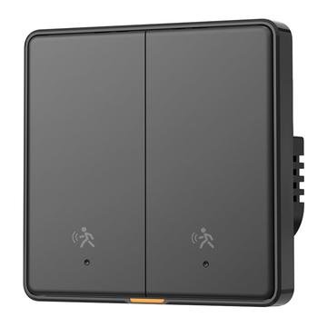 MG-KG126 Zigbee Radar-Smart-Switch / Wandschalter mit Personensensor - 2 Gang, 1 Weg - Schwarz