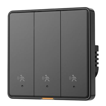 MG-KG126 Zigbee Radar-Smart-Switch / Wandschalter mit Personensensor - 3 Gang, 1 Weg - Schwarz