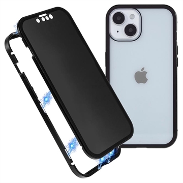 iPhone 15 Magnetisches Cover mit Sichtschutz aus Gehärtetem Glas