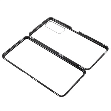 Huawei P Smart 2021 Magnetisches Cover mit Panzerglas - Schwarz