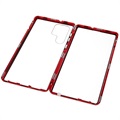 Samsung Galaxy S22 Ultra 5G Magnetisches Cover mit Panzerglas - Rot