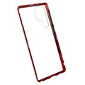 Samsung Galaxy S22 Ultra 5G Magnetisches Cover mit Panzerglas - Rot