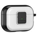 Magnetische Hülle für Apple AirPods Pro, Schnalle Design Bluetooth Kopfhörer TPU Hülle mit Karabiner - Schwarz+Weiß