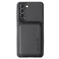 Samsung Galaxy S21 FE 5G Cover mit Kartensteckplatz - Karbonfaser - Schwarz