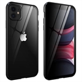 iPhone 11 Magnetisches Cover mit Sichtschutz aus Gehärtetem Glas - Schwarz