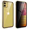 iPhone 11 Magnetisches Cover mit Sichtschutz aus Gehärtetem Glas - Gold