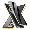 Samsung Galaxy S23 Ultra 5G Magnetisches Cover mit Panzerglas - 9H - Privat - Gold