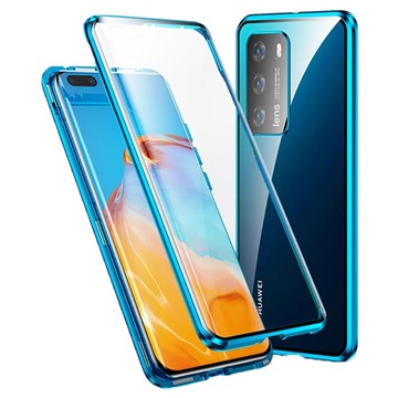 Huawei P40 Magnetisches Cover mit Panzerglas - Silber