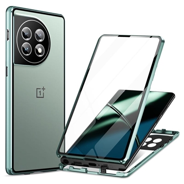 OnePlus 11 Magnetisches Cover mit Panzerglas - 9H - Dunkel Grün