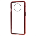 OnePlus 7T Magnetisches Cover mit Panzerglas - Rot