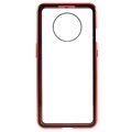 OnePlus 7T Magnetisches Cover mit Panzerglas - Rot