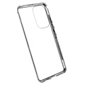 Samsung Galaxy A53 5G Magnetisches Cover mit Panzerglas - Silber