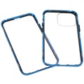 iPhone 13 Pro Magnetisches Cover mit Panzerglas - Blau