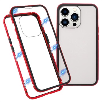 iPhone 13 Pro Magnetisches Cover mit Panzerglas - Rot