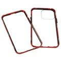 iPhone 13 Pro Magnetisches Cover mit Panzerglas - Rot