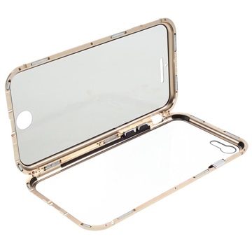 iPhone 7/8/SE (2020)/SE (2022) Magnetisches Cover mit Panzerglas - Gold