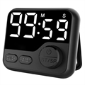 Magnetischer Digitaltimer mit LED-Display - Schwarz