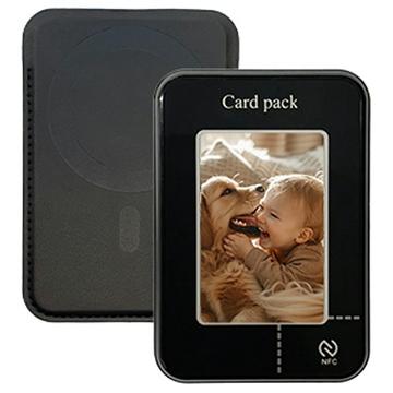 Magnetischer E-Ink Kartenhalter / Brieftasche mit NFC Display Projektion - Schwarz