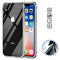 iPhone X Magnetisches Cover mit Panzerglas Rückseite - Grau