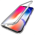 iPhone X Magnetisches Cover mit Panzerglas Rückseite - Grau