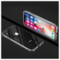 iPhone X Magnetisches Cover mit Panzerglas Rückseite - Grau