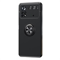 Xiaomi Poco M4 Pro Magnetische Schutzhülle mit Ringhalter - Schwarz
