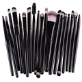 Makeup-Kosmetikset mit 20 Verschiedenen Pinseln - Schwarz