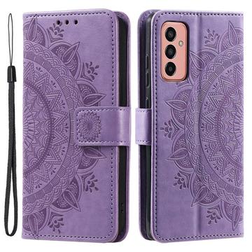 Samsung Galaxy A14 Mandala Serie Wallet Hülle - Purpur